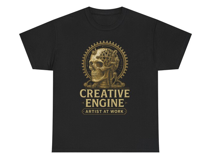 Steampunk Skull T-Shirt | Creative Engine, Artist at Work Graphic