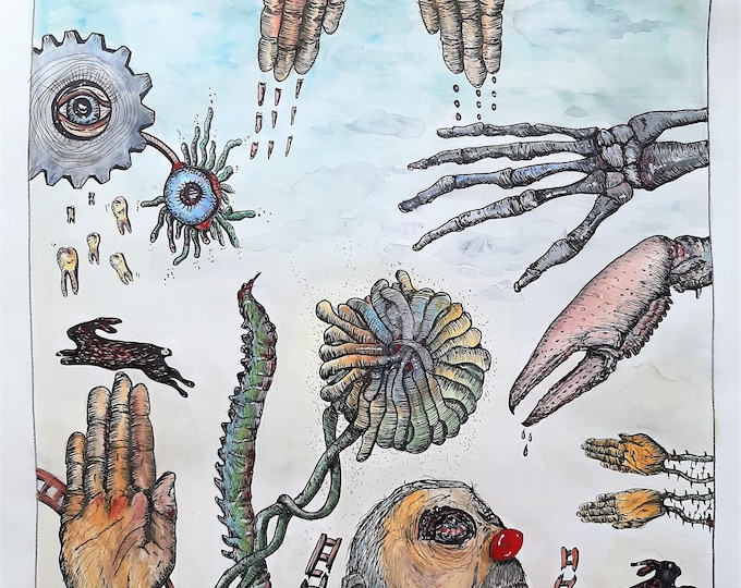 Nautical Tee, Surreal Art Shirt, Thomas Hill Design, Unisex T-Shirt, Stream of Consciousness, Pen and Ink, Watercolor, Graphic Tee