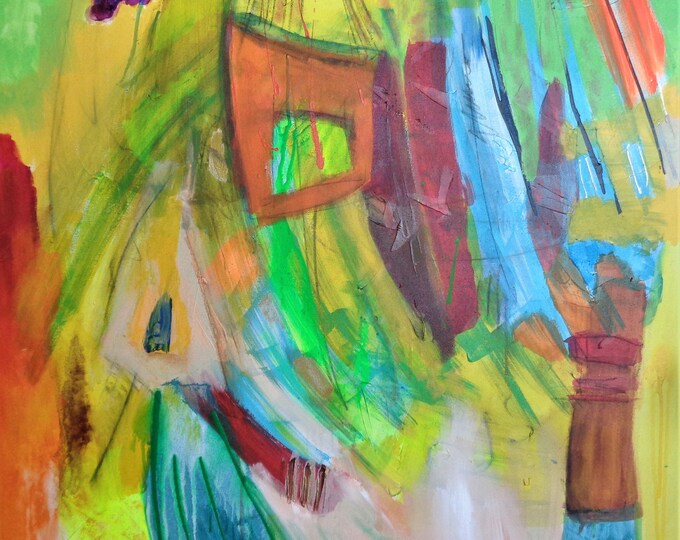 Acrylic Painting on Canvas, Large Original Art
