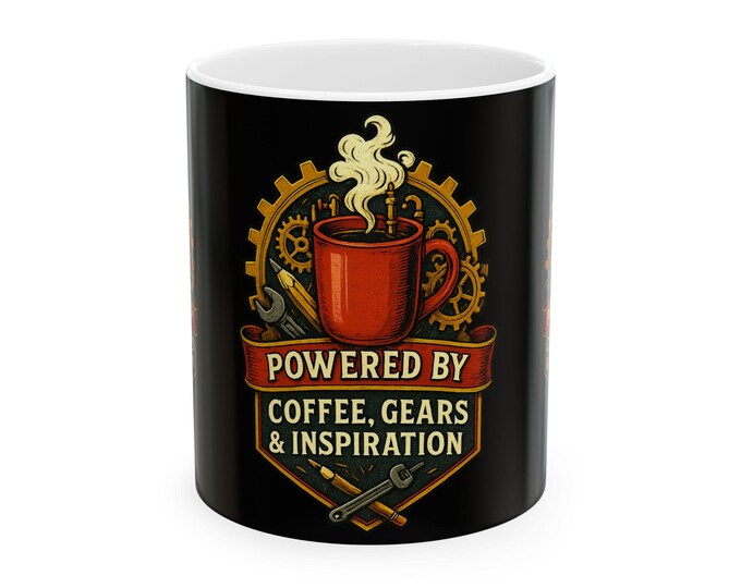 Artists Designers Powered by Coffee Gears Inspiration Mug