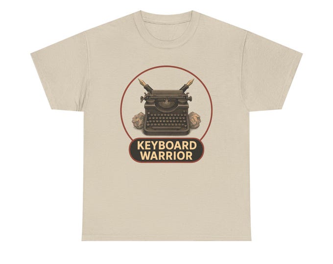 Keyboard Warrior Tee | Vintage Typewriter Graphic Novelist Shirt