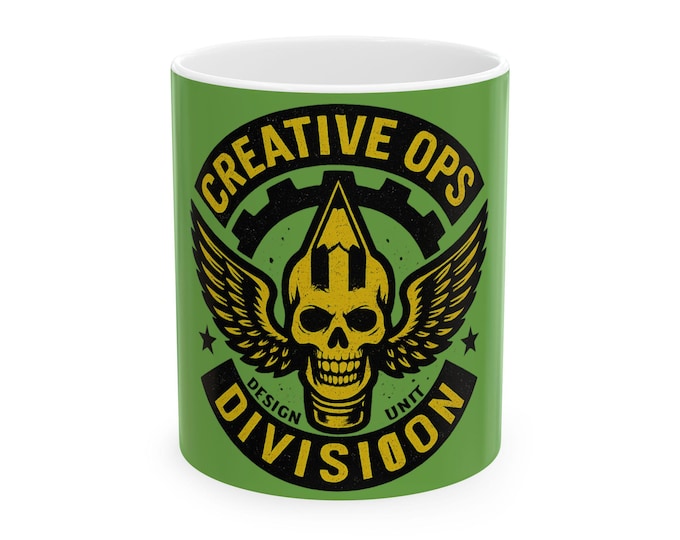 Creative Ops Division Skull Emblem Mug | Artist Designer Mug