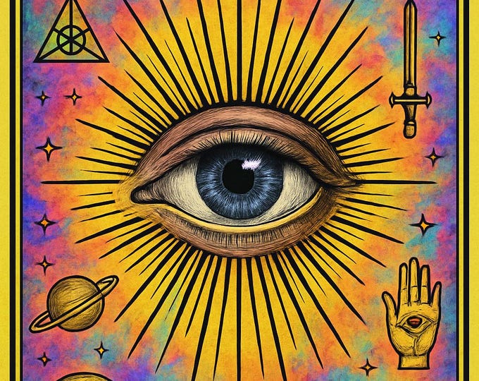All-Seeing Eye Tee | Occult Symbols, Skull & Chalice Illustrations