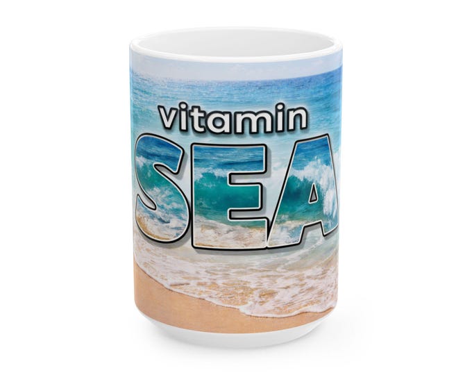 Vitamin Sea Beach Pun Mug | Relaxing Ocean Coffee Cup