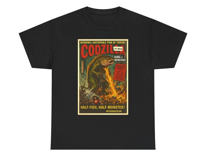 Fisherman's Delight Tee, Funny Fishing T-Shirt, Fish Poster Shirt, Fisherman Gift, Cod Fish Tee