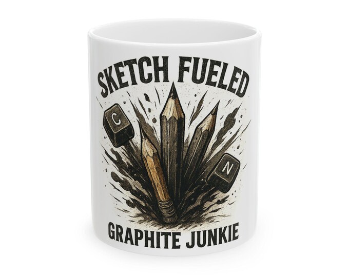 Sketch Fueled Graphite Junkie Mug | Pencil Artist Coffee Cup