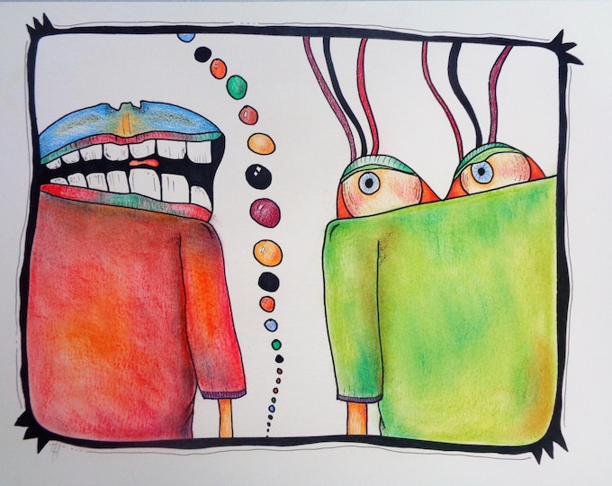 Whimsical Art Unisex Tee, Thomas Hill Studio Design, Cool Original Drawing Shirt, Unique Graphic Tee, Statement T-Shirt