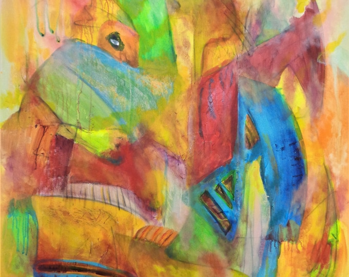 Acrylic Painting on Canvas, Large Original Art