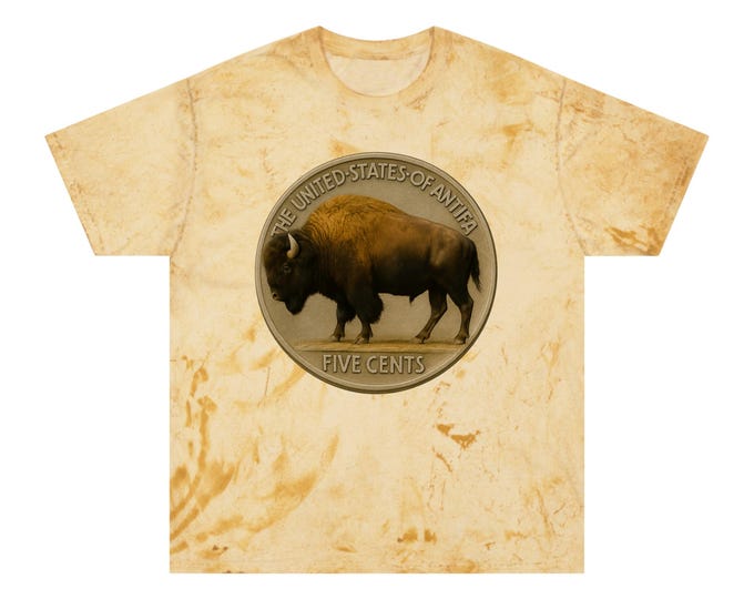 Buffalo Nickel Antifa Graphic T-Shirt | Vintage Coin Bison Tee