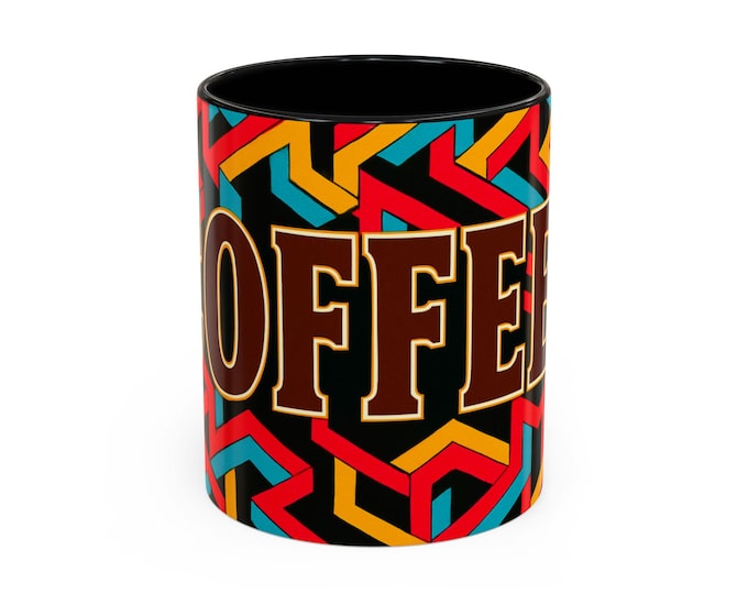 COFFEE bold retro geometric pattern Mug