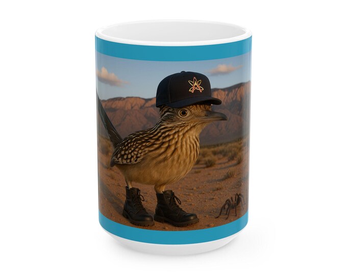 New Mexico Roadrunner Wearing Hat and Boots Ceramic Mug