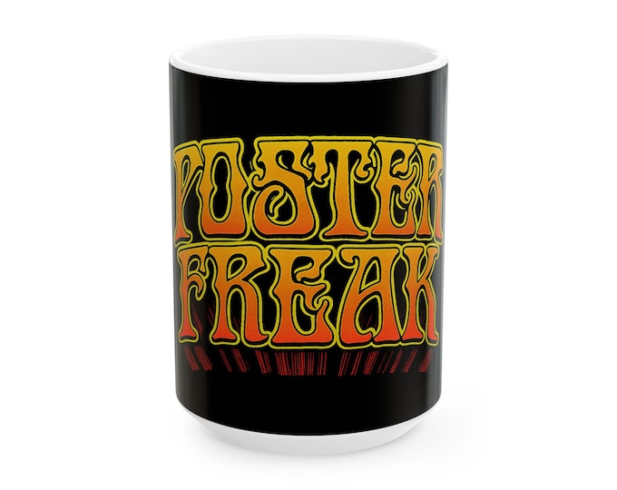 Psychedelic 'Poster Freak' Mug | Retro 60's Rock Collector Gift