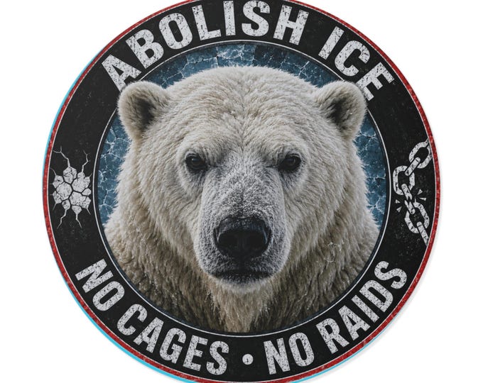 Abolish ICE Vinyl Sticker | Polar Bear, No Cages, No Raids Decal