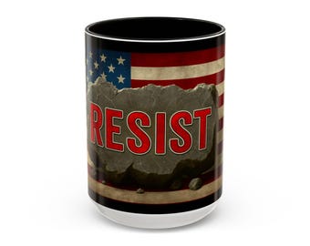 Resist Flag design Mug | 11oz or 15oz Colorful Ceramic Mug