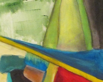 Original Gemälde Abstrakter Südwesten 60x40 cm von Thomas Hill | Bunte New Mexico moderne Wandkunst