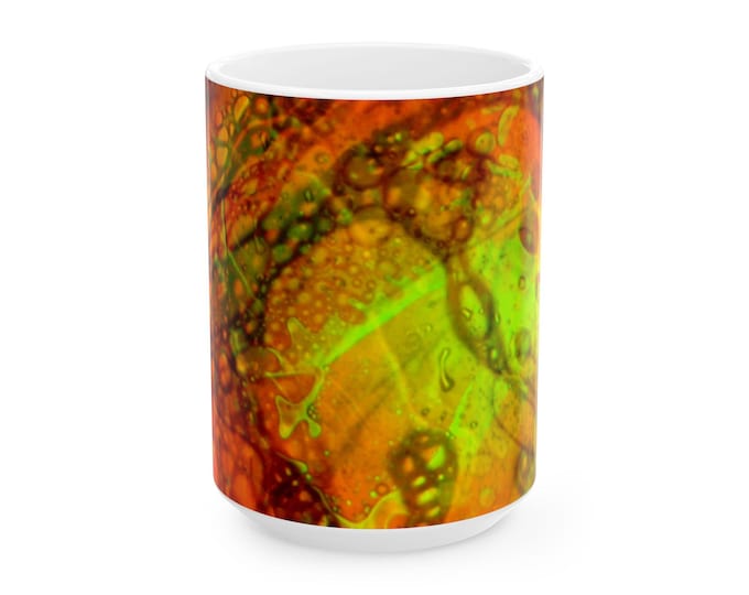 Trippy Light Show Mug, 1960s Psychedelic Art