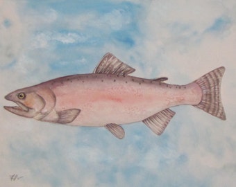 Original Watercolor of Fish