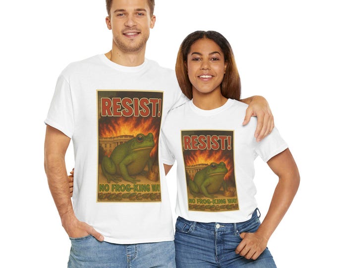 Frog Protest Unisex Tee, Resistance Shirt, Anti-Authoritarianism Gift, Political Statement Top, Democracy Decline Tee