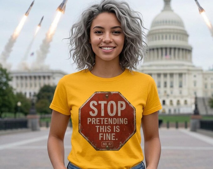 Stop Pretending Shirt, Funny Distressed Stop Sign T-Shirt, Sarcastic Political Statement