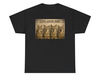 Coyote Advisory Board T-Shirt | Vintage Wanted Poster Design Wildlife funny Police Lineup