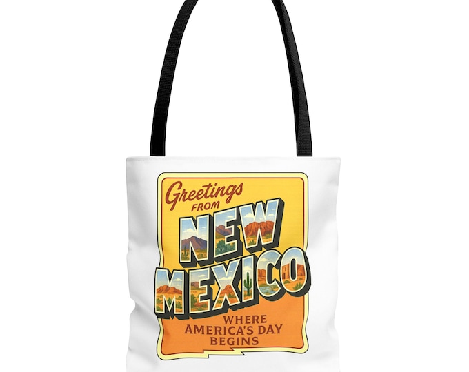 Greetings from New Mexico Tote Bag | Vintage Postcard Style