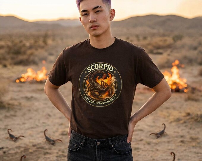 Scorpio T-Shirt /  Not For The Faint Of Heart / Fiery Scorpion Astrology