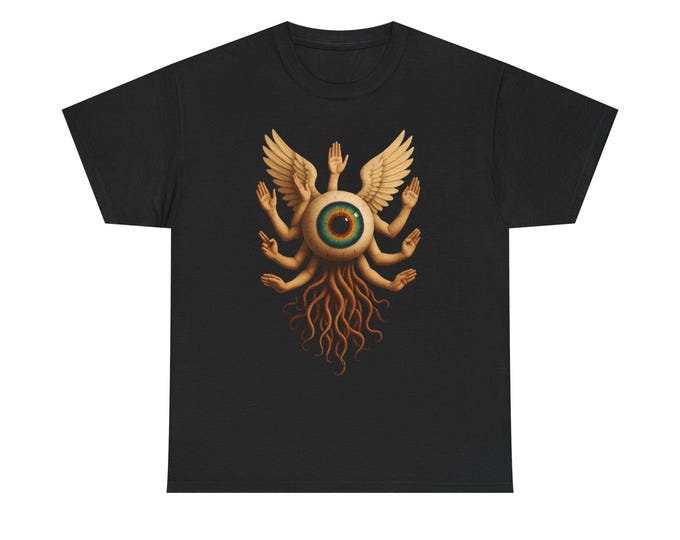 Winged Cyclops T-Shirt | Mythic Hindu Eye Illustration