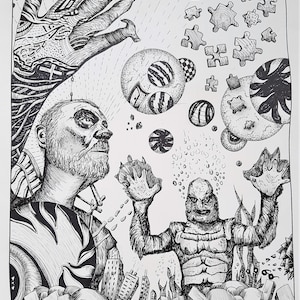 Drawing, original art from the artist