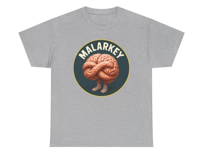 Malarkey Brain Character Tee | Retro Illustrated Brain with Legs