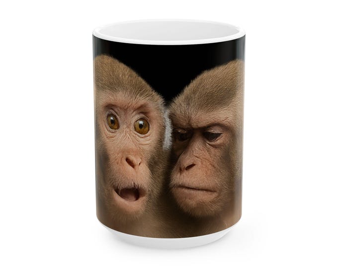 Funny Monkey Faces Coffee Mug | Primate Humor Gift