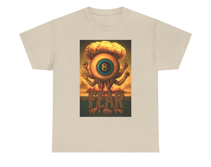 Fear Graphic Tee Shirt, Magic 8 Ball, Edgy Design