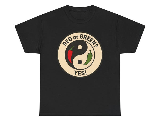 New Mexico Red or Green? Yin Yang Chili T-Shirt | Pepper Graphic Tee