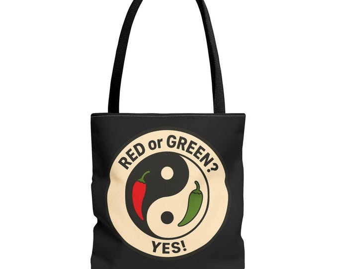Yin Yang Chili Pepper Tote Bag | New Mexico Question