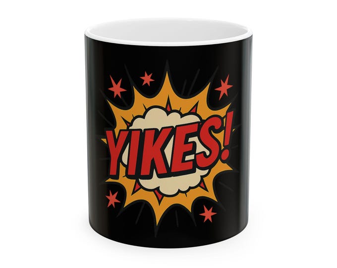 Yikes! Comic Pop Art Mug | Ceramic Coffee Cup