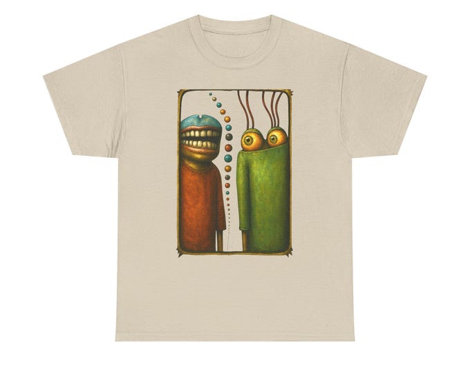 Weird Creature Art Print Tee, Pop Surreal Illustration
