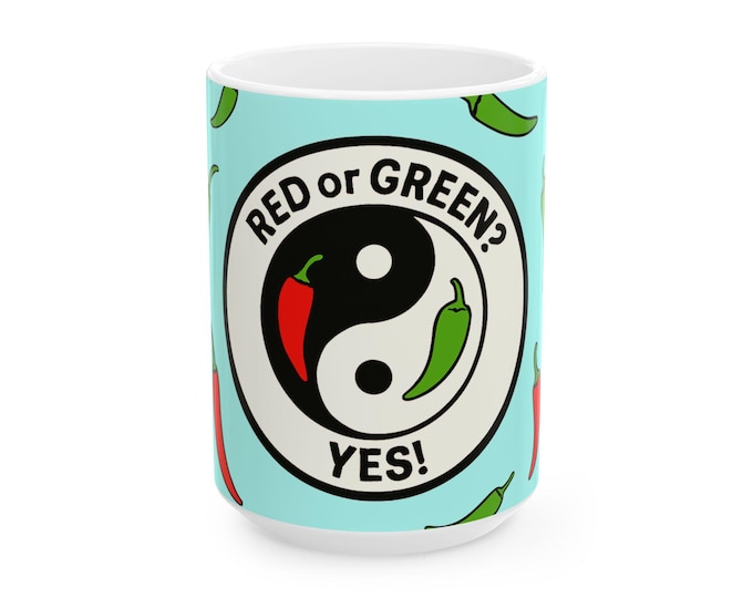 Yin Yang Chili Pepper Mug | New Mexico Foodie Gift