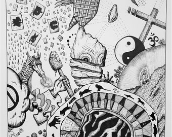 New Mexico Vision Pen and Ink Drawing