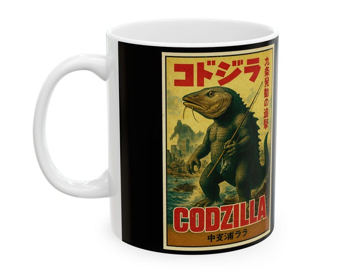 Fisherman Codzilla Movie Mug | Ceramic Coffee Tea Mug