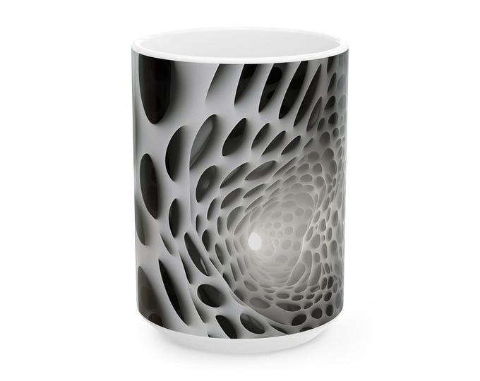 Abstract Tunnel Illusion Mug | Black White Optical Art Trippy
