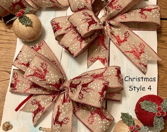 Kerst- en herfststrikken in meerdere stijlen: geef je kerstdecoratie een boost met deze handgemaakte strikken, ideaal voor bomen, kransen, geschenkverpakkingen en meer!