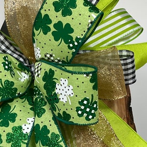 Beautifully Handcrafted St. Patrick’s Day Decorative Bow - Perfect for Wreaths, Tree Toppers, Fireplaces, and Home Decor! Makes a Great Gift