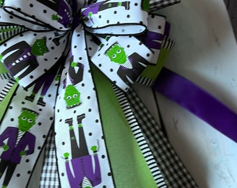 Handgemaakte Halloween-decoratieve strik - Perfect voor pompoenen, heksenhoeden, kransen en snoepemmers! Spookachtig en elegant vakmanschap