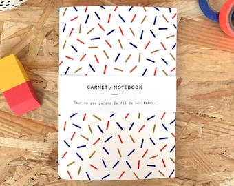 Slim journal, christmas notebook memphis, handmade notebook