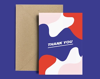 Carte remerciement, Thank You Cards, Enveloppe Kraft recyclé, Thank You Card Pack