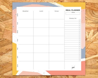 Cute Meal Planner Pad, Weekly Meal Planner, Grocery List Meal Planner Notepad, Family Planner Pad, Menu Planner, Food Planner