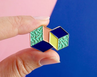 Geometric Soft Enamel Pin, Fashion Pin 4 colors, Geometric Pin, Brooch