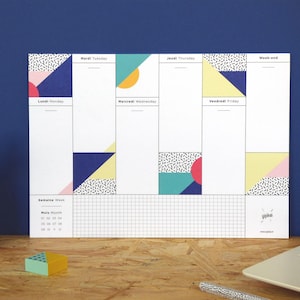 Weekly Desk Planner with graphic patterns Viva A4 Format image 1