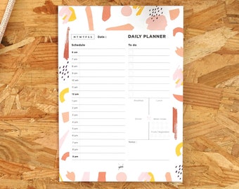 A5 Daily Planner Pad, Pastel Color Notepad, Daily Planner Notepad, To do List, Desk Organiser, Agenda Notepad