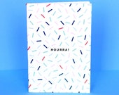 Notebook with memphis patterns - "Hourra !", 60 sheets, Handmade in France