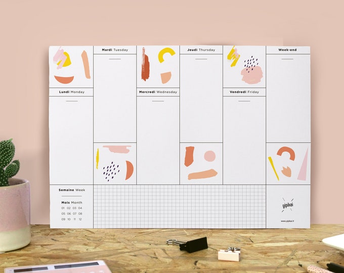 Weekly Planner Pad With Cute Patterns "vida", Undated Weekly Planner ...